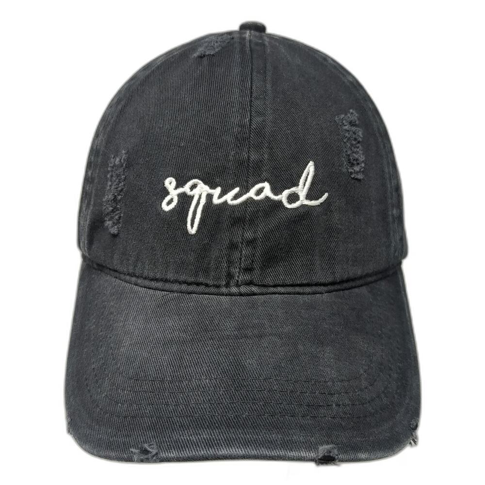 David and Young Baseball Cap Black One Size Squad Embroidery Slideback Hat